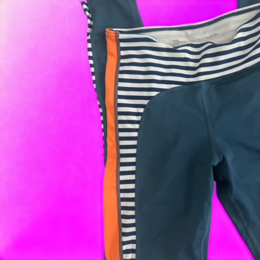 THE UPSIDE | Full length leggings Navy, Orange, White XS - Picture 5 of 6